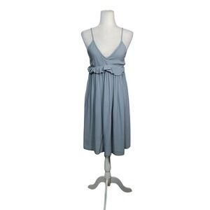 Aquavita Bambina Blue Dress Viscose Ruffle Empire Waist Made in Italy L/XL‎ FLAW